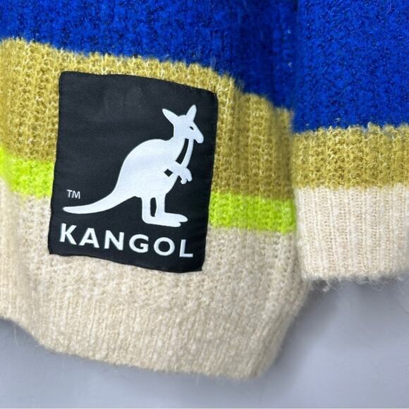 KANGOL x H&M Knit Sweater Womens Size XS Oversized Striped Colorful Comfy Cozy - Picture 5 of 8